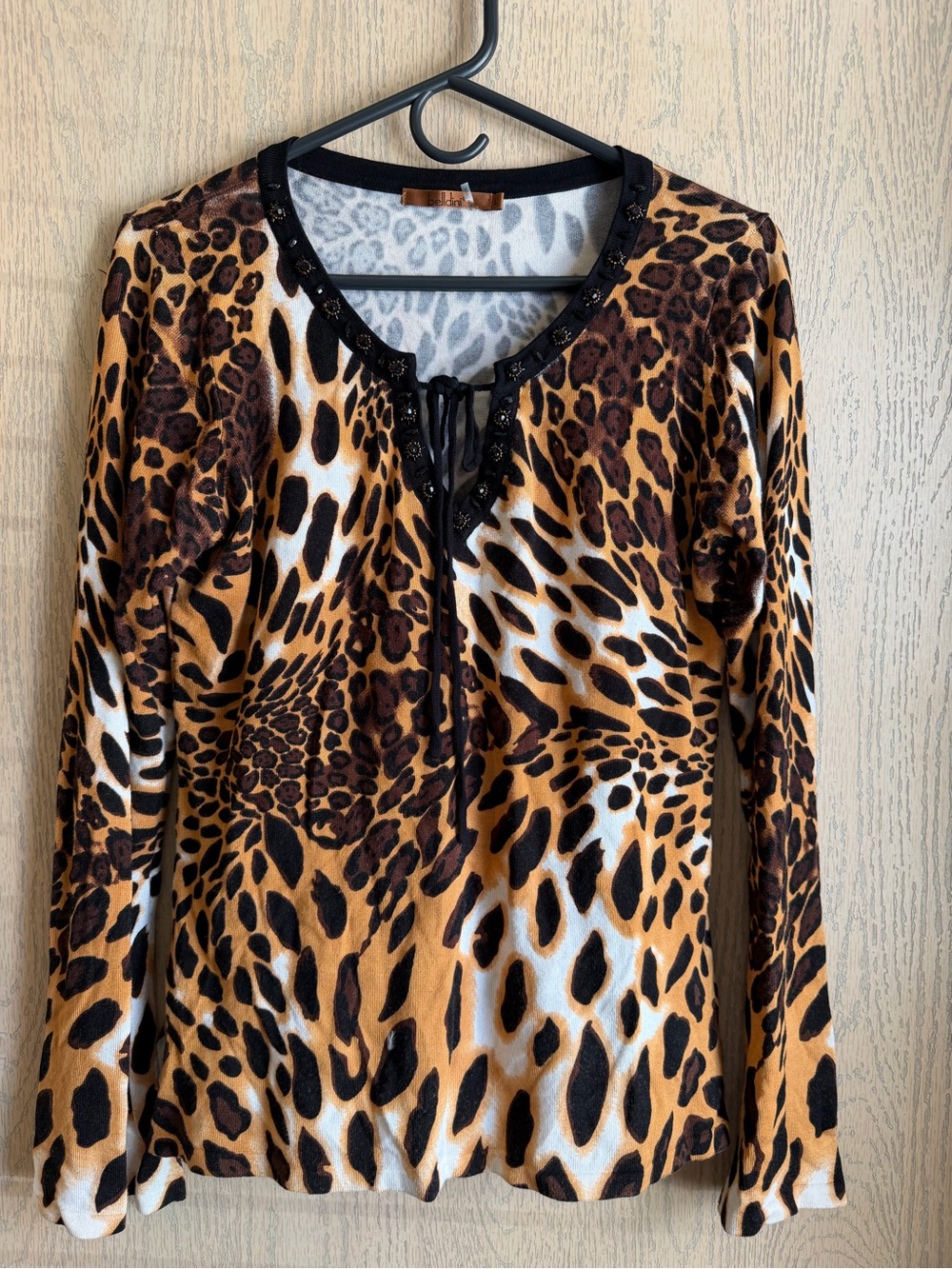Leopard Print Long-Sleeve Top